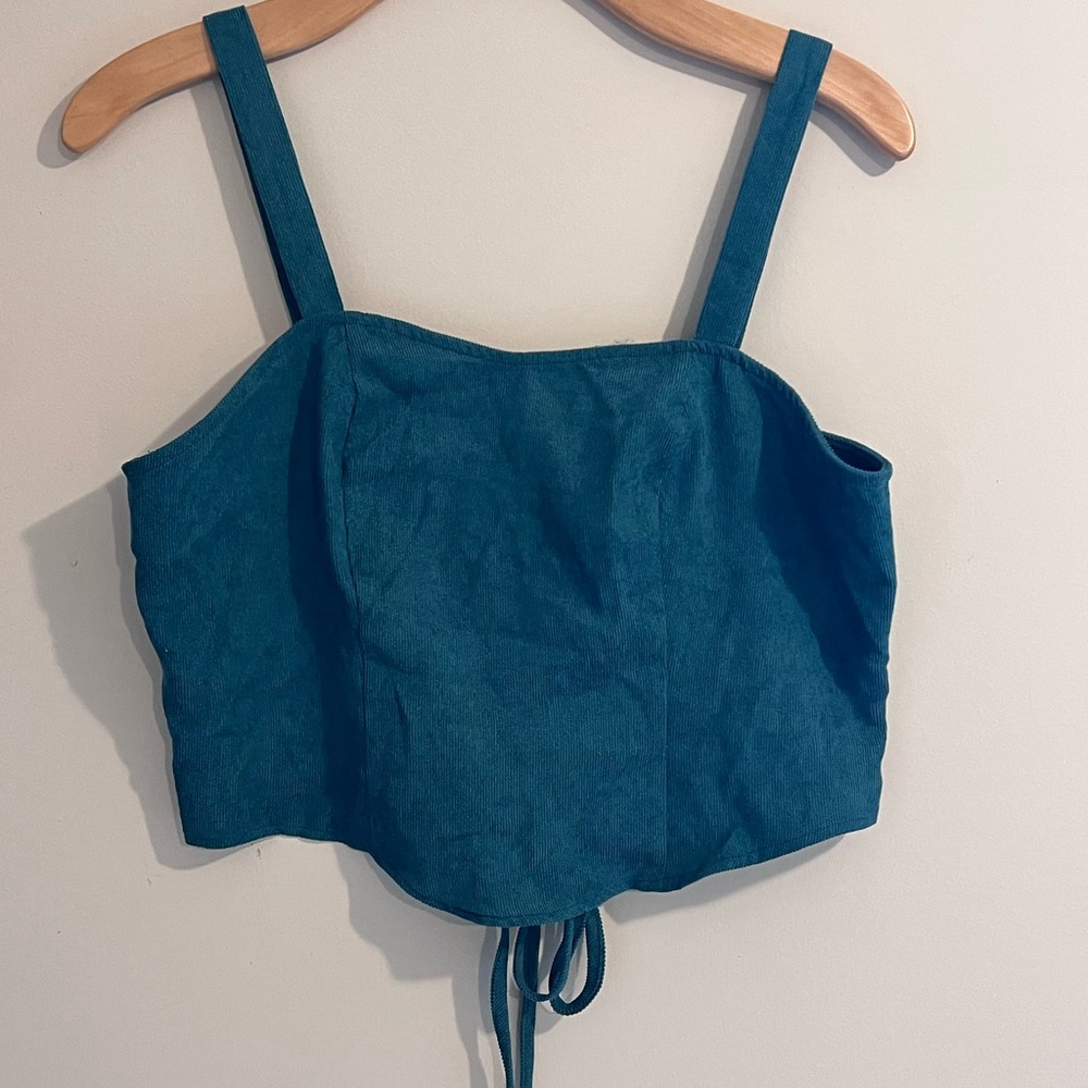 Cider Teal Strappy Crop Top